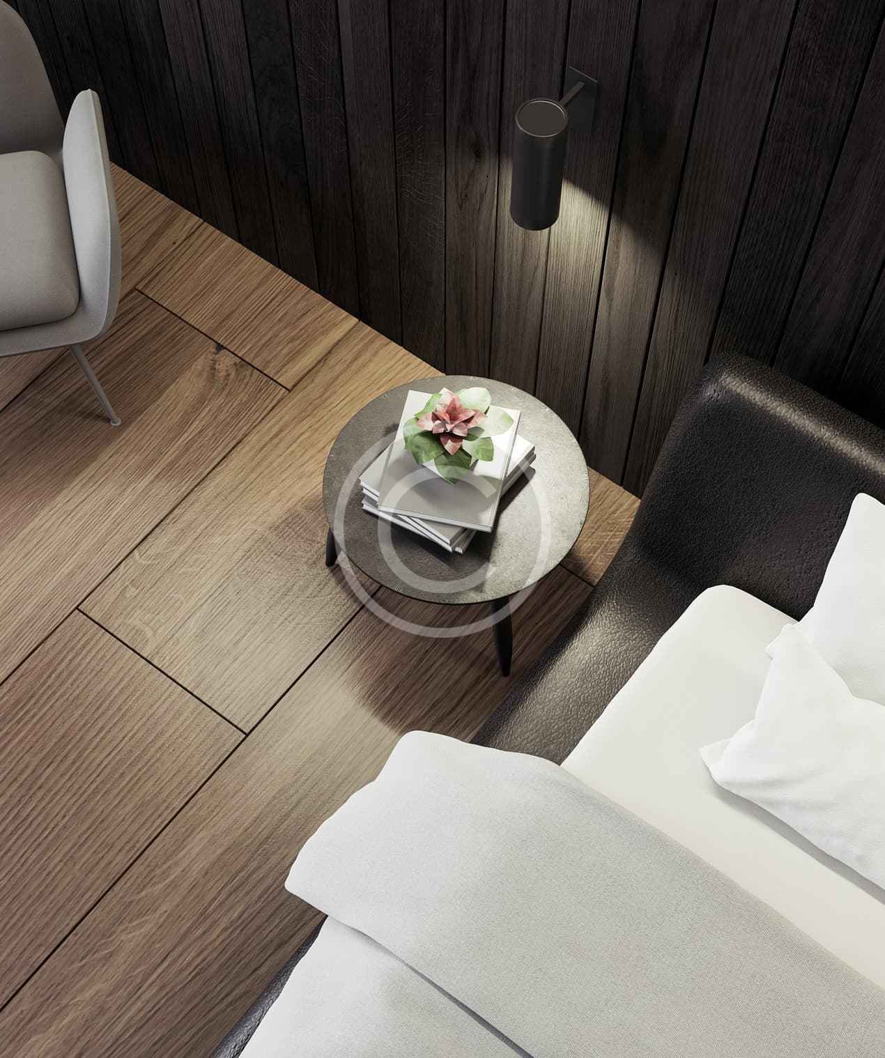 Wide plank smoked oak flooring
